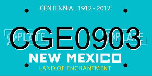 CGE0903 New Mexico License Plate