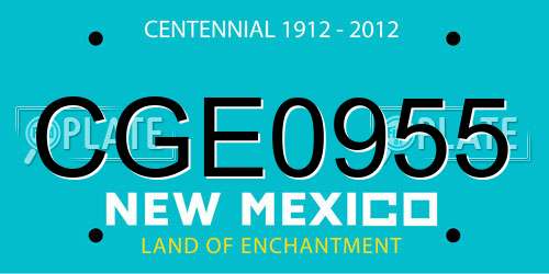 CGE0955 New Mexico License Plate