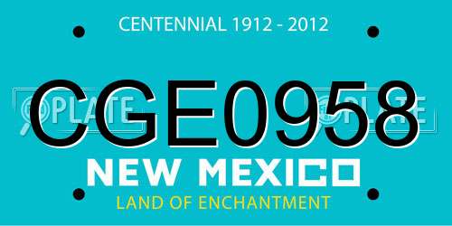 CGE0958 New Mexico License Plate