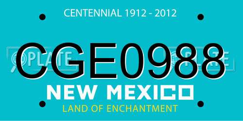 CGE0988 New Mexico License Plate