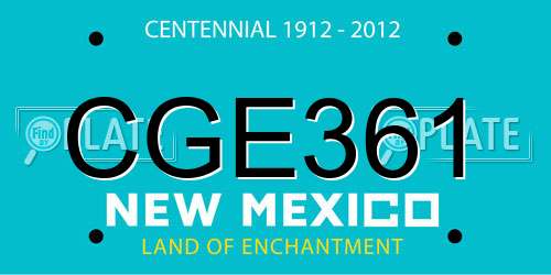 CGE361 New Mexico License Plate