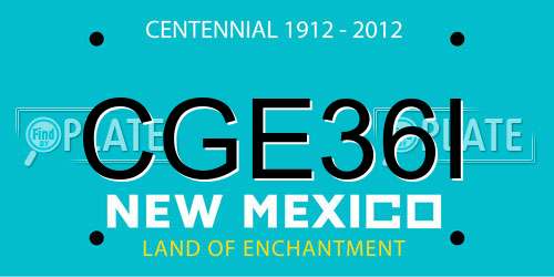 CGE36I New Mexico License Plate