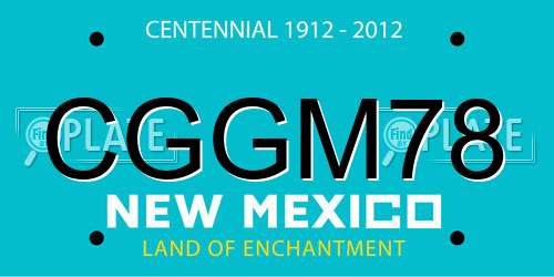 CGGM78 New Mexico License Plate