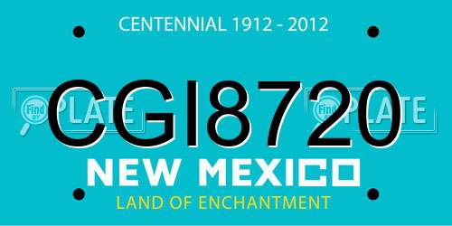 CGI8720 New Mexico License Plate
