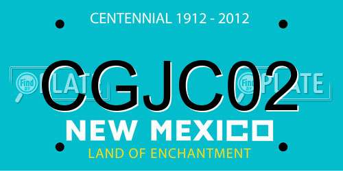 CGJC02 New Mexico License Plate