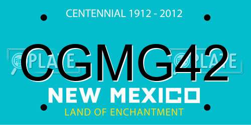 CGMG42 New Mexico License Plate