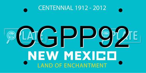 CGPP92 New Mexico License Plate