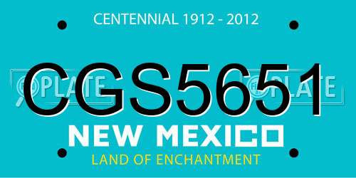 CGS5651 New Mexico License Plate