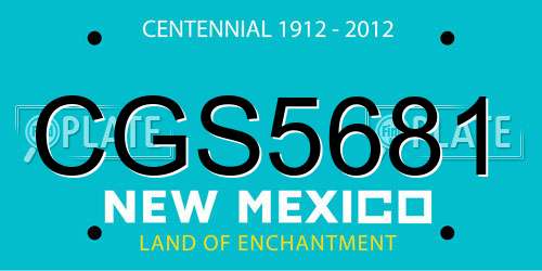 CGS5681 New Mexico License Plate