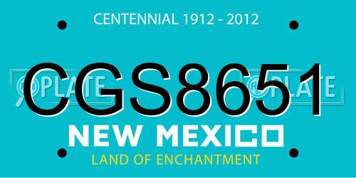 CGS8651 New Mexico License Plate