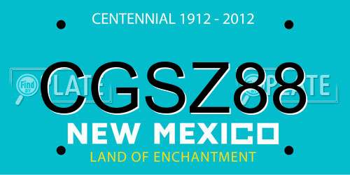 CGSZ88 New Mexico License Plate