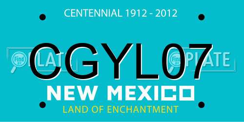 CGYL07 New Mexico License Plate