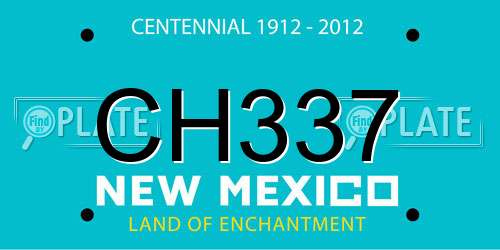 CH337 New Mexico License Plate