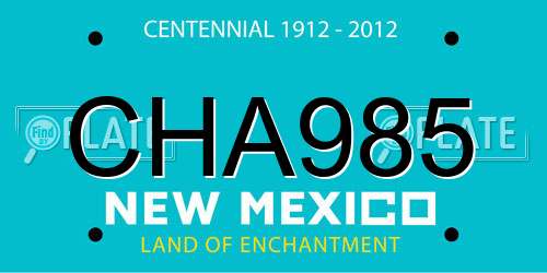 CHA985 New Mexico License Plate