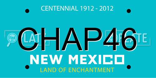 CHAP46 New Mexico License Plate
