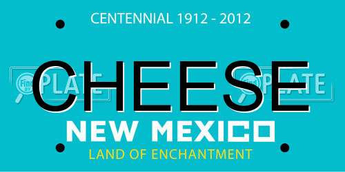 CHEESE New Mexico License Plate