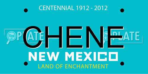 CHENE New Mexico License Plate