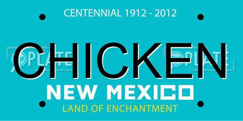 CHICKEN New Mexico License Plate