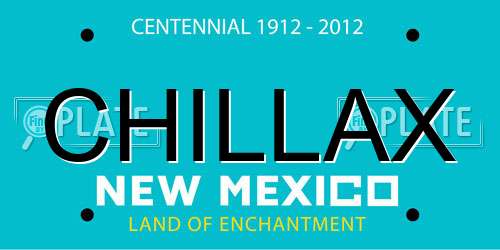CHILLAX New Mexico License Plate
