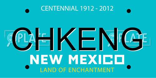 CHKENG New Mexico License Plate