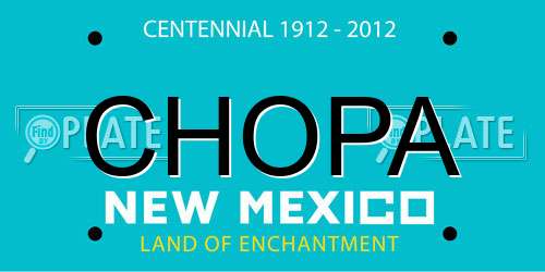 CHOPA New Mexico License Plate