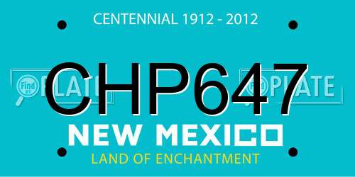 CHP647 New Mexico License Plate