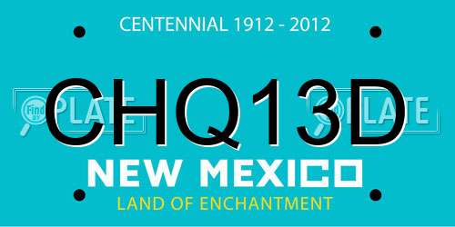 CHQ13D New Mexico License Plate