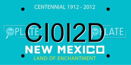 CI0I2D New Mexico License Plate