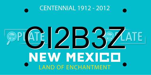 CI2B3Z New Mexico License Plate
