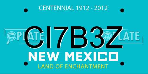 CI7B3Z New Mexico License Plate