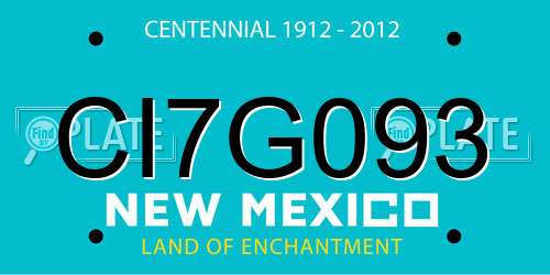 CI7G093 New Mexico License Plate