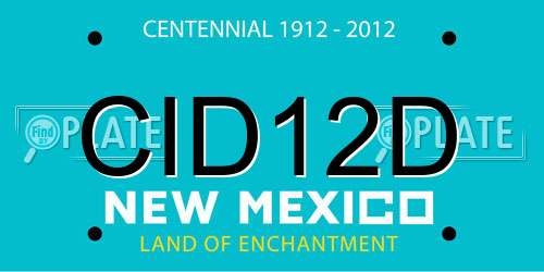 CID12D New Mexico License Plate