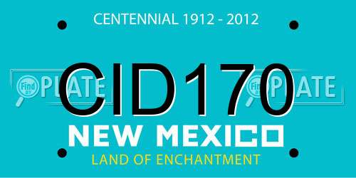 CID170 New Mexico License Plate