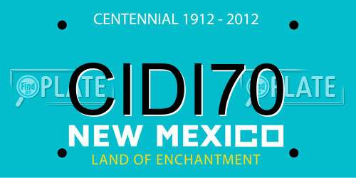 CIDI70 New Mexico License Plate
