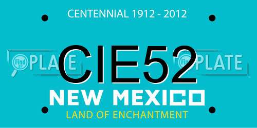 CIE52 New Mexico License Plate