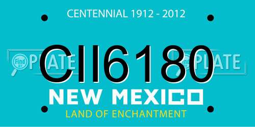 CII6180 New Mexico License Plate