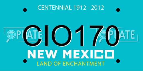 CIO170 New Mexico License Plate