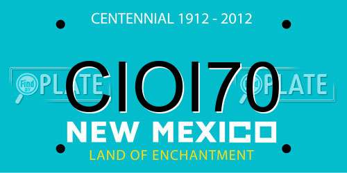 CIOI70 New Mexico License Plate