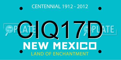 CIQ17D New Mexico License Plate