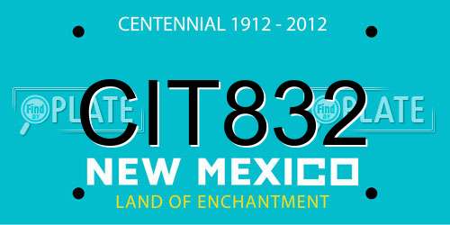 CIT832 New Mexico License Plate