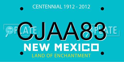 CJAA83 New Mexico License Plate