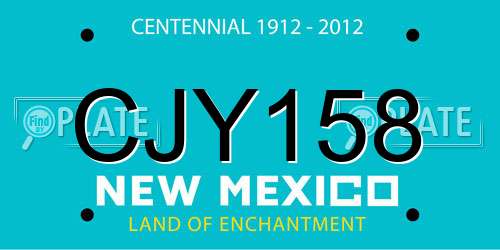 CJY158 New Mexico License Plate