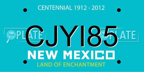 CJYI85 New Mexico License Plate