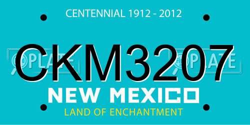 CKM3207 New Mexico License Plate
