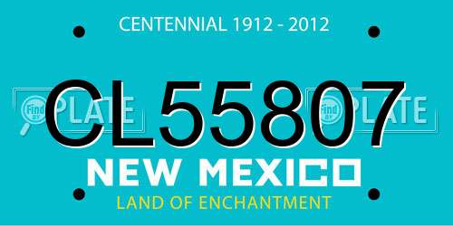 CL55807 New Mexico License Plate