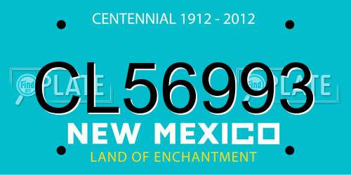 CL56993 New Mexico License Plate