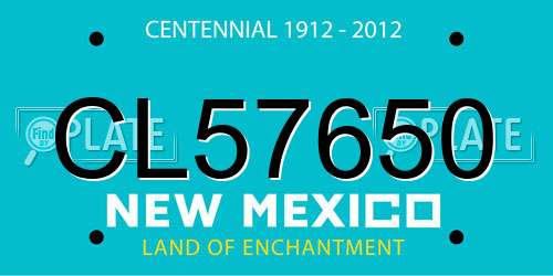 CL57650 New Mexico License Plate