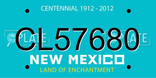 CL57680 New Mexico License Plate