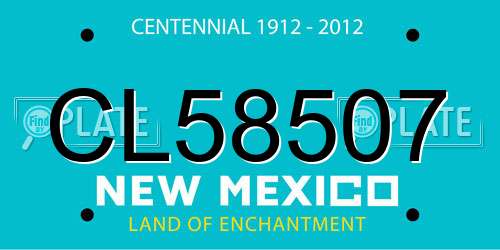 CL58507 New Mexico License Plate