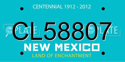 CL58807 New Mexico License Plate